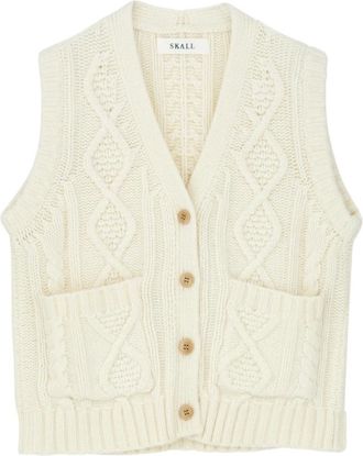 Skall Studio White Sun Vest - Dames - Vesten - Beige - S - Wol - Truien & Vesten