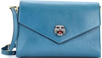 Gucci Blue Sheep Leather Crystal Animalier Shoulder Bag Medium (Authentic Pre- Loved)