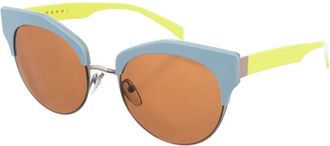 Marni Ovale Zonnebrillen - Dames - Zonnebrillen - Blauw - ONE Size - Accessoires