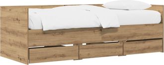 vidaXL Cama De D&iacute;a Con Caj&oacute;n Roble Artisan Madera De Ingenier&iacute;a Vidaxl
