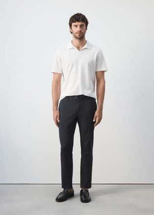 Mango Pantaloni Prato chino cropped tapered blu marino scuro - Uomo - 42 - MANGO MAN