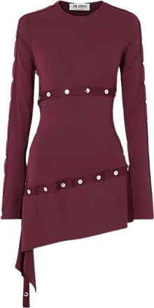The Attico Midi Jurk - Dames - Korte kleedjes - Bruin - M - Katoen - Kleedjes
