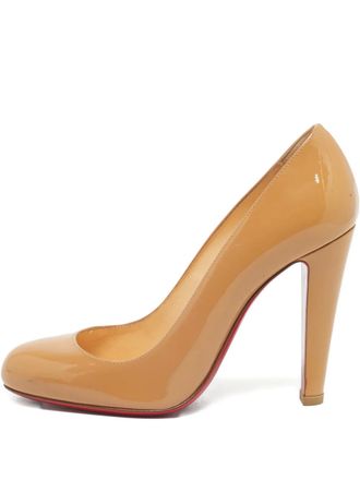 Christian Louboutin patent-leather heeled pumps - Neutrals