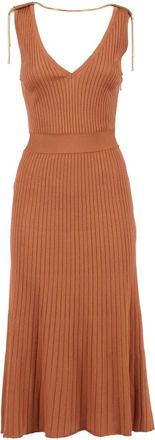 Elisabetta Franchi Knitted Dresses, female, Brown, Size: S Abito di Maglia