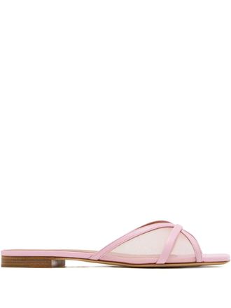 Malone Souliers mesh panel cross-strap sandals - Pink