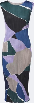 Pleats Please Issey Miyake Abito midi Surprise! pliss&eacute; con stampa