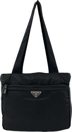 Prada Black Nylon Handbag Tote Bag (Pre-Owned)