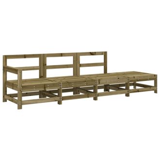 Berkfield Home 4 Piece Garden Lounge Set Impregnated Wood Pine in Brown