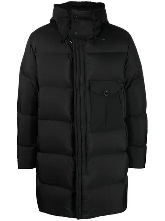 Ten c hooded puffer jacket - men - Polyamide/Polyamide/Cotton/Feather Down - 46 - Black