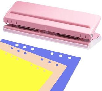 OEM Perforadora De Seis Agujeros - Espaciado Ajustable Entre Agujeros - Perfora 6 Hojas De Papel A La Vez - Azul
