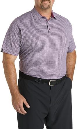 Callaway Big & Tall Chevron Printed Performance Polo Shirt in Grape Wine at Nordstrom, Size 3X Big