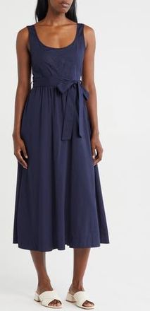 ZOE AND CLAIRE Belted A-Line Midi Dress in Navy at Nordstrom Rack, Size Medium
