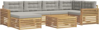 vidaXL Conjunto De Sof&aacute;s De Exterior 7 Uds. Blanco Y Gris Claro Vidaxl