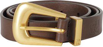 Magda Butrym Aw 26 Riem 01 Riem met Ronde Gesp - Dames - Riemen - Bruin - ONE Size - Leer - Accessoires