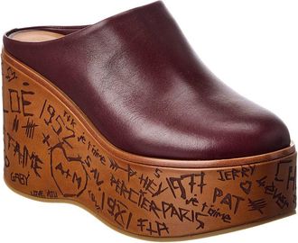 Chlo&eacute; Maxime Leather Wedge Mule