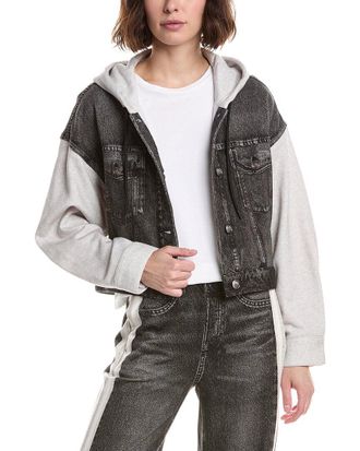Rag & Bone Miramar Terry Combo Hooded Trucker Jacket