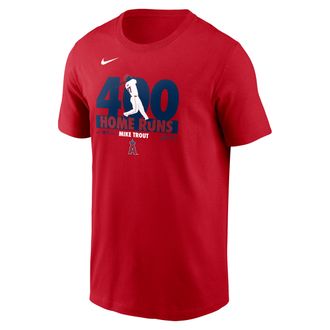 Nike Mike Trout Los Angeles Angels 400 Home Runs Nike Mens MLB T-Shirt in Red | N19962QAN9-P7Y
