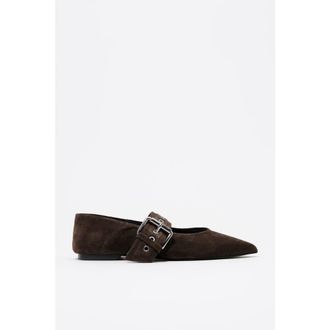 Bimba & Lola Suede Ballerina in Dark Brown at Nordstrom, Size 40
