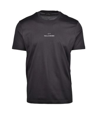 Paul & Shark Black Silver Cotton T-Shirt