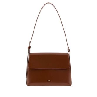 A.P.C. Brown Leather Virginie Shoulder Bag Hazelnut Vache Borse A Tracolla