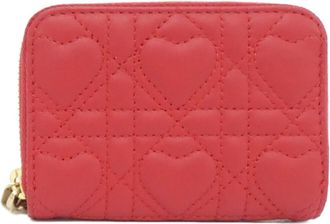 Dior Red Color Leather Coin Purse/Coin Case (Pre-Owned)