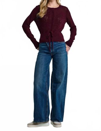 Lisa Todd Flirt Long Sleeve Cardigan In Wine
