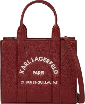 Karl Lagerfeld K/Rsg MN Square Tote - Dames - Tassen - Rood - Maat: ONE Size Leer