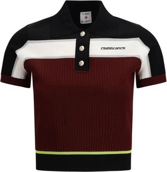 Casablanca Multicolor Viscose Poloshirt - Dames - Polos - Veelkleurig - L - Polyester - Tops