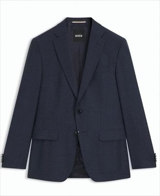 BOSS Virgin Wool Jacket With Micro-Pattern