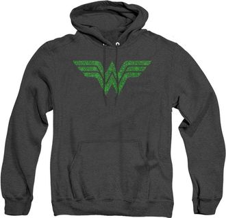Gildan Wonder Woman St. Patrick&acute;s Day Shamrock Logo Adult Heather Hoodie / Hooded Sweatshirt