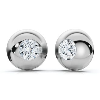 Pompeii3 2Ct TW Diamond Button Studs 14k Gold Lab Grown