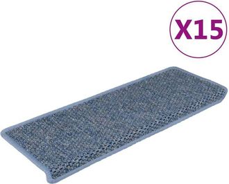 vidaXL Tappeti Autoadesivi Scale Aspetto Sisal 15 pz 65x21x4 cm Blu - Vidaxl