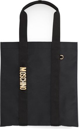 Moschino Black Carry Me Leather Rectangular Tote Bag