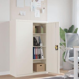 vidaXL vidaXL Armadio Classificatore Bianco 90x40x140 cm in Acciaio