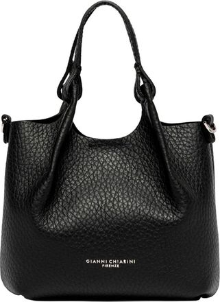 Gianni Chiarini Womens Leather Handbag Dua Black Cow Handbags Hand Bags