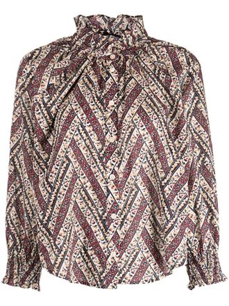 Veronica Beard Blusa Calisto a fiori - Nero