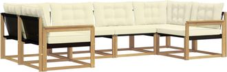 vidaXL Conjunto De Sof&aacute;s De Exterior 6 Uds. Blanco Y Crema Vidaxl