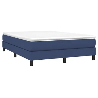 vidaXL Estructura De Cama Con Somier Tela Azul 140x200 Cm Vidaxl