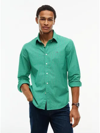Tommy Hilfiger Mens Regular Fit Gingham Shirt - Nouveau Green - XXL