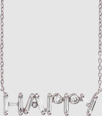 Little Ones Paris Collier Happy Or Blanc 18k Et Diamants