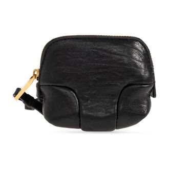 AllSaints Accessoires, Dames, Zwart, ONE Size, Katoen, Ares Leather Grain Lanyard Pouch