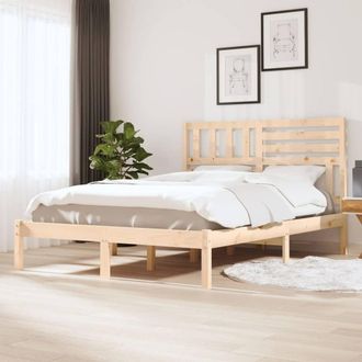 Berkfield Home Bed Frame 120x190 cm Small Double Solid Wood Pine in Brown