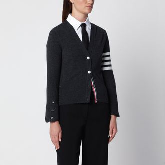 Thom Browne Classic dark grey cashmere cardigan