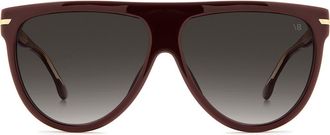 Victoria Beckham 60mm Flat Top Square Sunglasses in Burgundy/Dark Grey Sf at Nordstrom