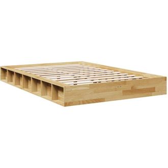 vidaXL Vidaxl - Estructura De Cama Sin Colch&oacute;n 120x190 Cm Madera Maciza Roble