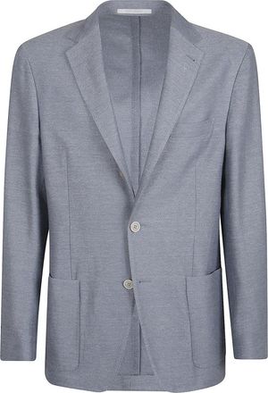 Eleventy Stijlvolle jas voor informele uitstapjes - Heren - Blazers - Blauw - L - Katoen - Jassen