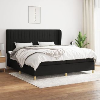 vidaXL Vidaxl - Cama Box Spring Con Colch&oacute;n Tela Negro 200x200 Cm