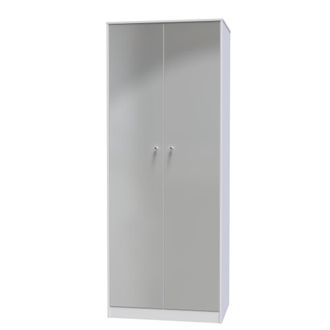 Welcome Furniture Porto Ready Assembled Wardrobe with 2 Doors - Uniform Matt & White Matt - Welcome Furniture | TJ Hughes