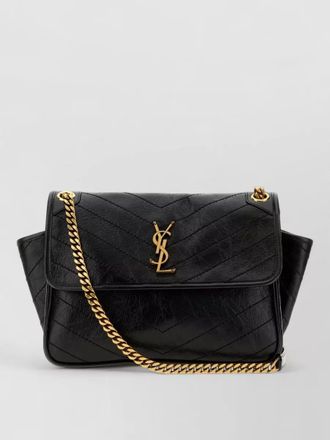 Saint Laurent niki shoulder bag chain strap chevron