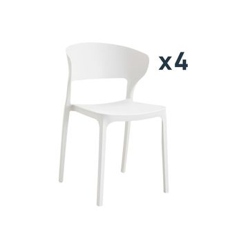 Klast Packs 4 sillas polipropileno beige 48 x 76 cm